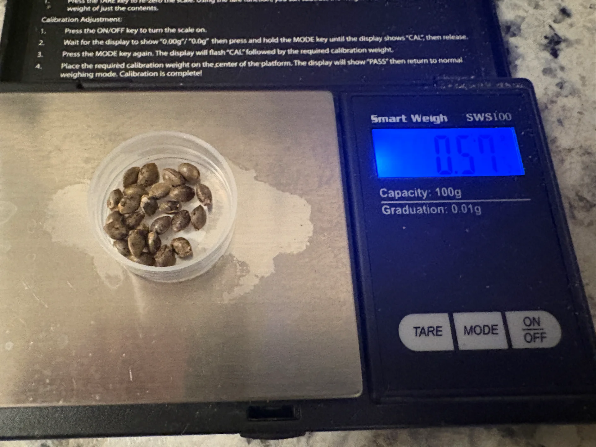 Seed weight before drying. 